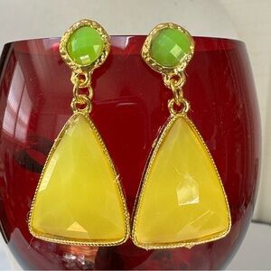 80’s Neon green and yellow dangle earrings